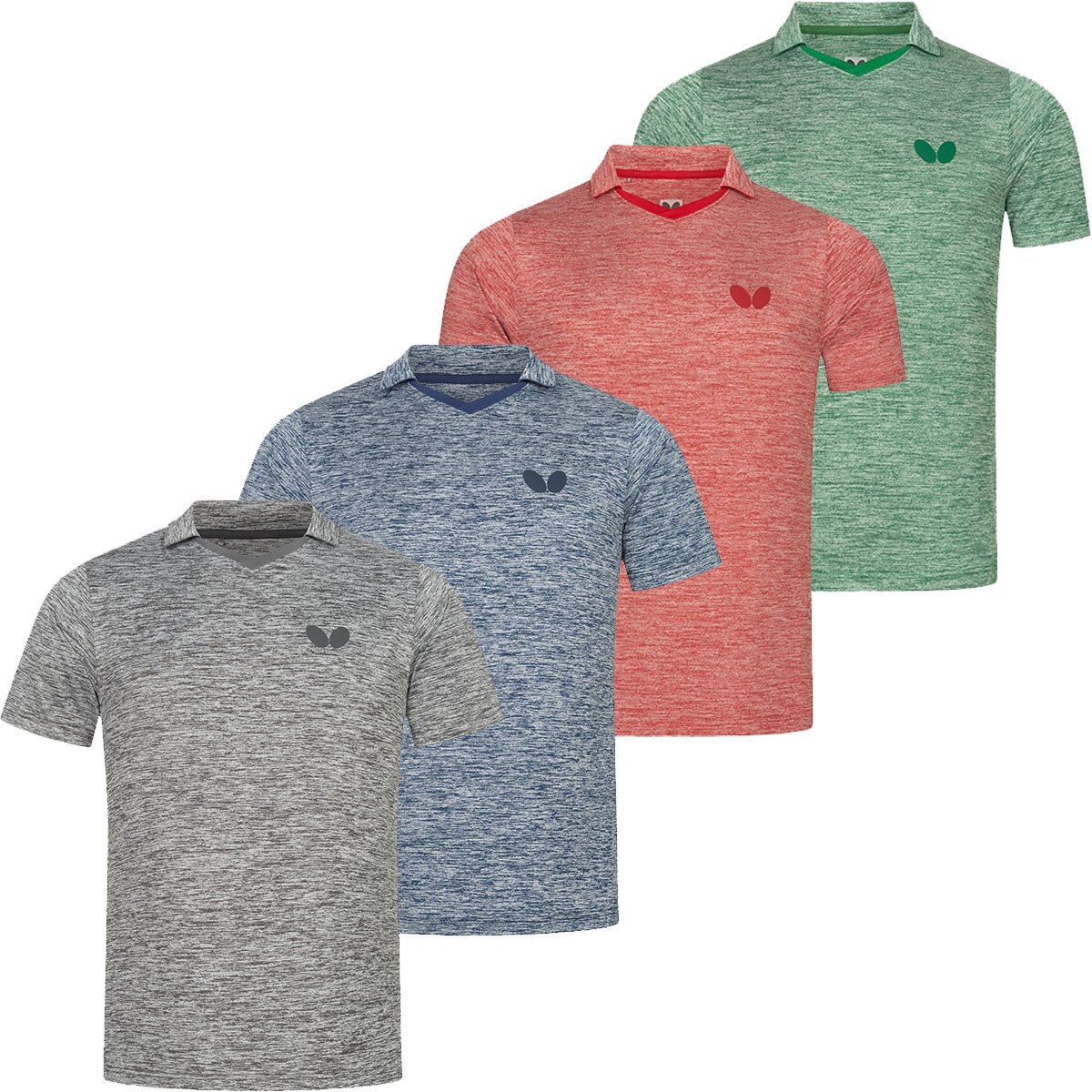 Butterfly Izumo Shirt: Blue, Green, Grey, Red